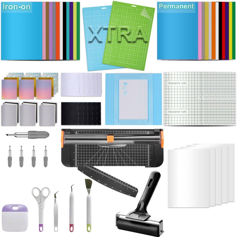 LOPASA Starter Kit Compatible with Cricut Joy Xtra Machine, Extra Bundle for Beginners, 8.5 x 12 Xtra Size Accessories and Supplies for Newbies, All Essential Tools and Material(Complete Bundle) - Image 1