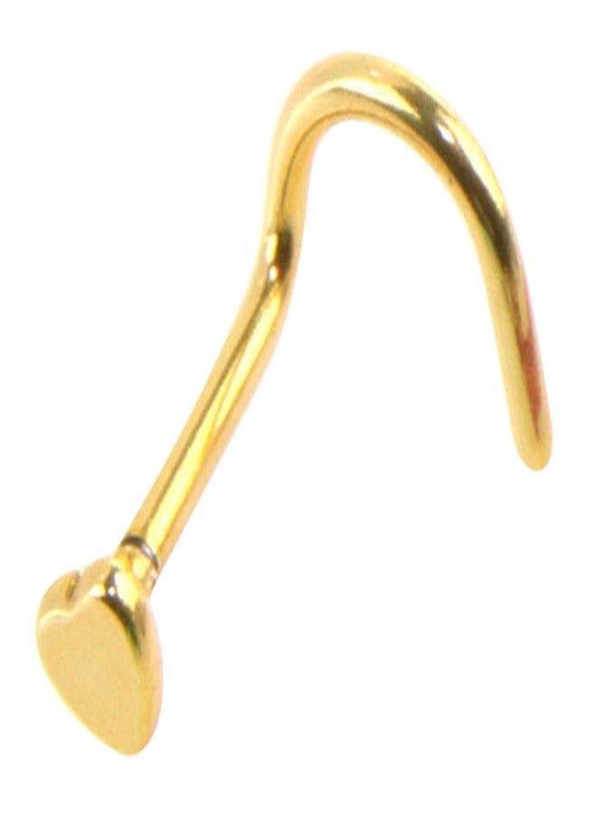 Greendou Fashion Jewelry Stainless Steel Heart Nose Rings Set Screw Nose Studs Piercing Jewelry,20G (Gold) - Image 1