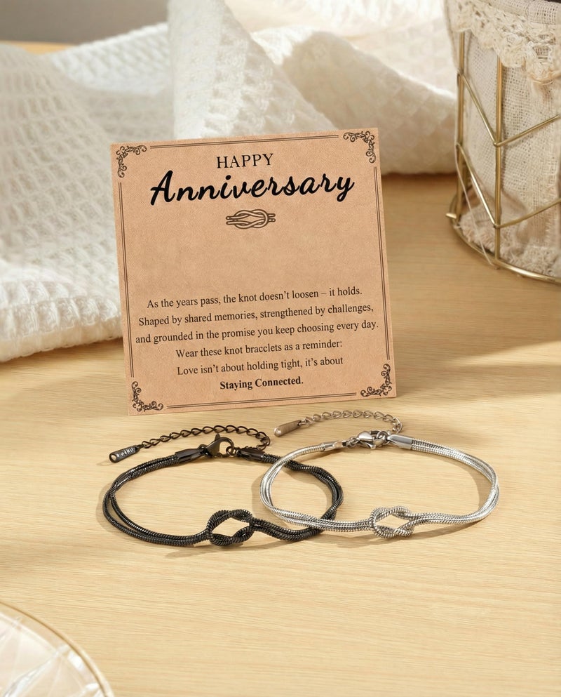 Tarsus Anniversary Bracelets Gifts for Men Women Couple Boyfriend Girlfriend Husband Wife Him Her One Year Cool Happy Anniversary Jewelry Gifts - Image 5