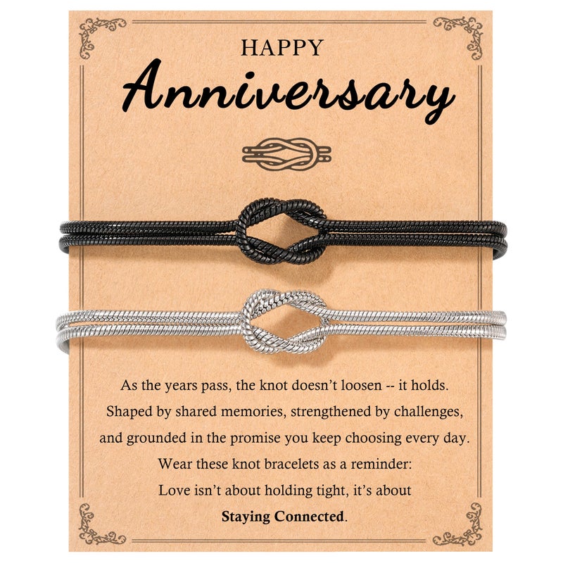 Tarsus Anniversary Bracelets Gifts for Men Women Couple Boyfriend Girlfriend Husband Wife Him Her One Year Cool Happy Anniversary Jewelry Gifts - Image 1