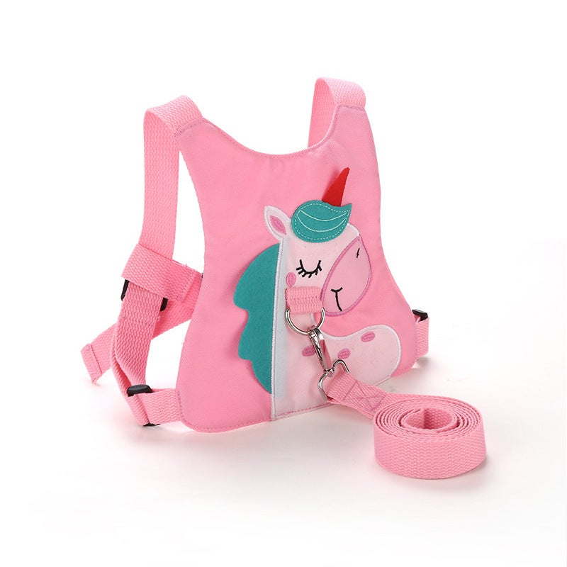 Child Anti-Lost Harness Backpack Pink Pony 