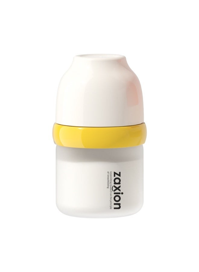 80ml Premium Borosilicate Glass Baby Bottle – Simulated Breast Milk Design, Anti-Colic Newborn Feeding Bottle with Off-Center Soft Silicone Nipple, BPA-Free & Heat-Resistant, Clear - Image 1