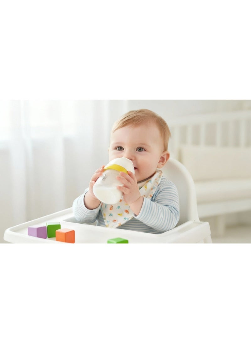 80ml Premium Borosilicate Glass Baby Bottle – Simulated Breast Milk Design, Anti-Colic Newborn Feeding Bottle with Off-Center Soft Silicone Nipple, BPA-Free & Heat-Resistant, Clear - Image 2