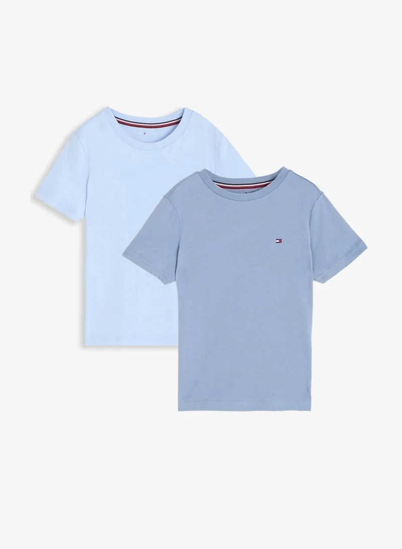 Tommy Hilfiger Sweet Blue / Brisk Blue 2-Pack Signature Crew Neck Lounge T-Shirts for Men | Best Price UAE