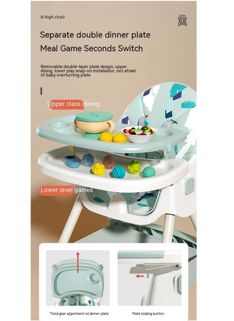 COOLBABY Baby Dining Chair Adjustable Children's Table And Chair Rocking Dining Chair Double-Level Home Dining Chair Recliner Children's Dining Chair BL