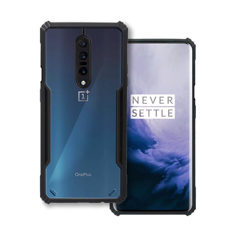 Plus 360 Degree Protection Black Border Crystal Clear Back Cover for OnePlus 7 Pro - Black - Image 5
