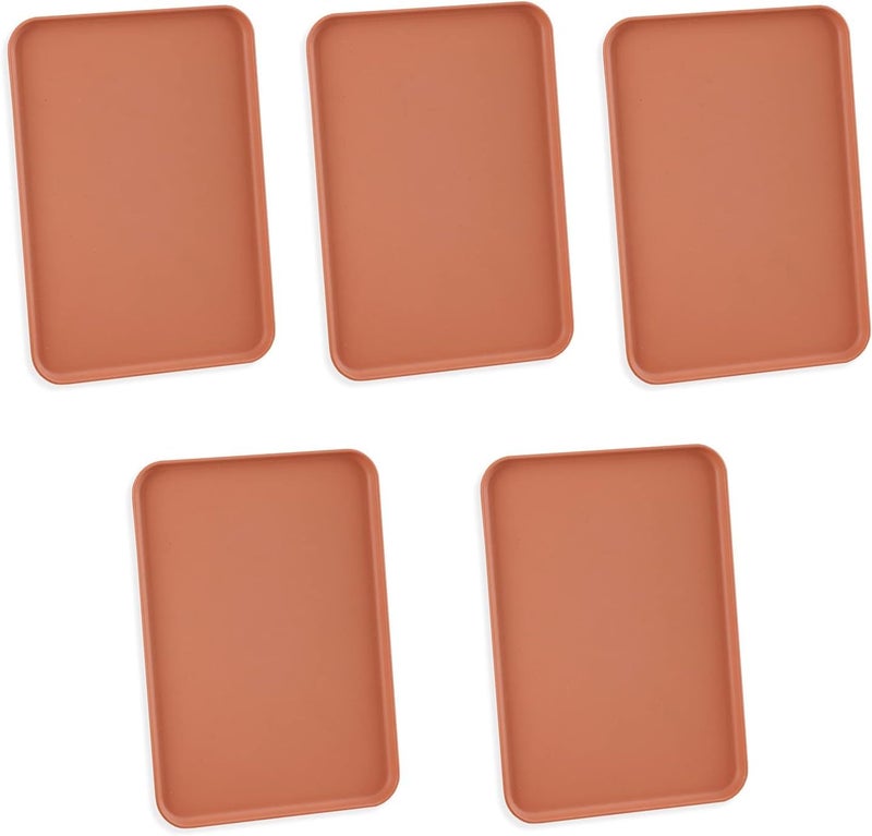 Avon Wellness Avon Wellness Reusable Rectangular Shape,Rounded Corners Plastic Fast Food Serving Multi-Use Tray for Drink Breakfast Tea Dinner Coffee Salad Food Dinning Table Home Kitchen 25 * 17 CM (Orange, 5)  - Image 1