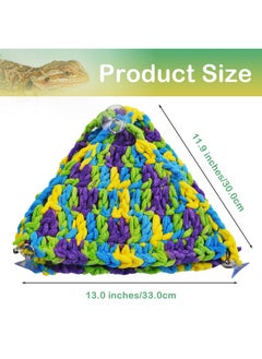 Kathson kathson Soft Bearded Dragon Hammock Double-Layered Reptiles Hammock Swing Hanging Bed with 6 Pcs Suction Cups & Hooks Tank Accessories Hammocks for Small Lizard Leopard Gecko Chameleon(Triangular)  - Image 5