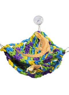 Kathson kathson Soft Bearded Dragon Hammock Double-Layered Reptiles Hammock Swing Hanging Bed with 6 Pcs Suction Cups & Hooks Tank Accessories Hammocks for Small Lizard Leopard Gecko Chameleon(Triangular)  - Image 1