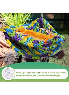 Kathson kathson Soft Bearded Dragon Hammock Double-Layered Reptiles Hammock Swing Hanging Bed with 6 Pcs Suction Cups & Hooks Tank Accessories Hammocks for Small Lizard Leopard Gecko Chameleon(Triangular)  - Image 4