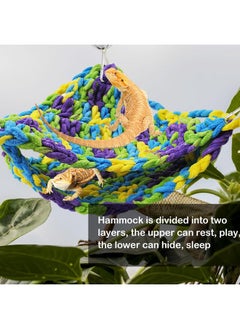 Kathson kathson Soft Bearded Dragon Hammock Double-Layered Reptiles Hammock Swing Hanging Bed with 6 Pcs Suction Cups & Hooks Tank Accessories Hammocks for Small Lizard Leopard Gecko Chameleon(Triangular)  - Image 2