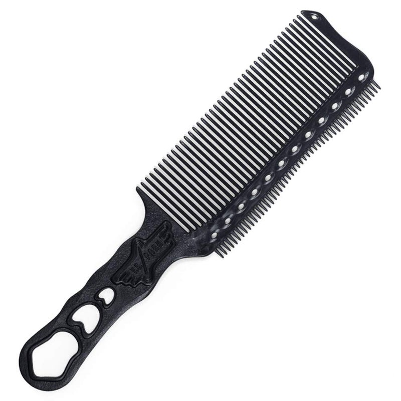 YS Park 282 Flattop Comb Slim Type with Teeth, YS-S282T, Carbon Black - Image 1
