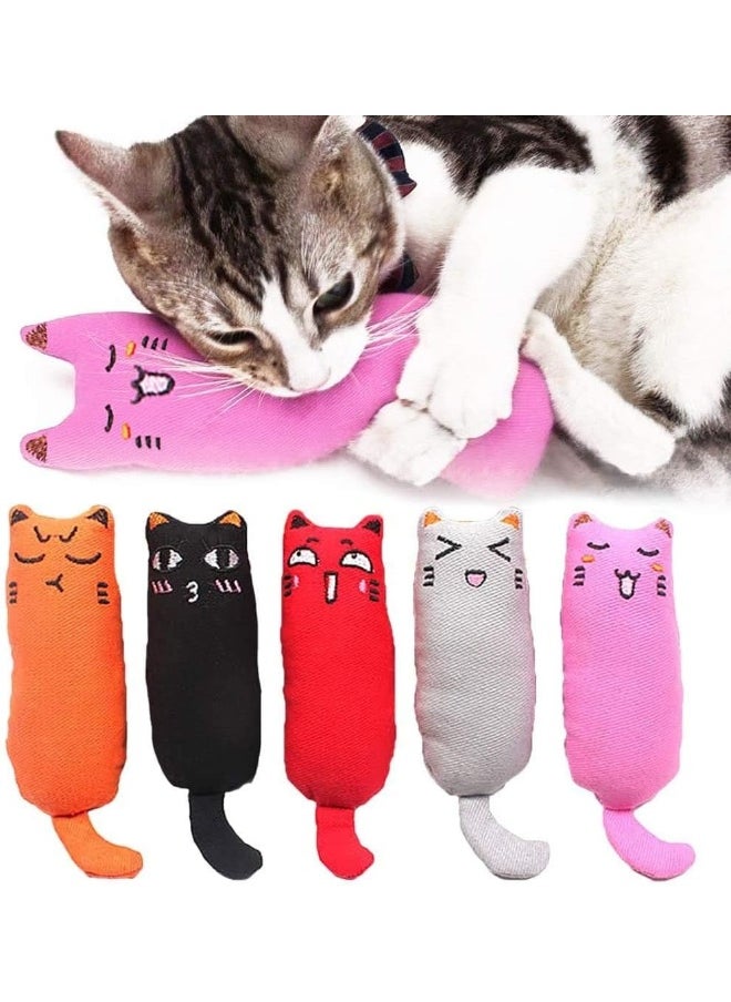 Coodipet Coodipet 5Pcs Bite Resistant Catnip Toy for Cats, Catnip Filled Cartoon Mice Cat Teething Chew Toy  - Image 1