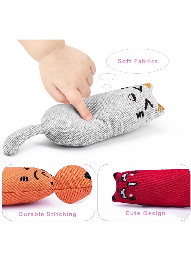 Coodipet Coodipet 5Pcs Bite Resistant Catnip Toy for Cats, Catnip Filled Cartoon Mice Cat Teething Chew Toy  - Image 5