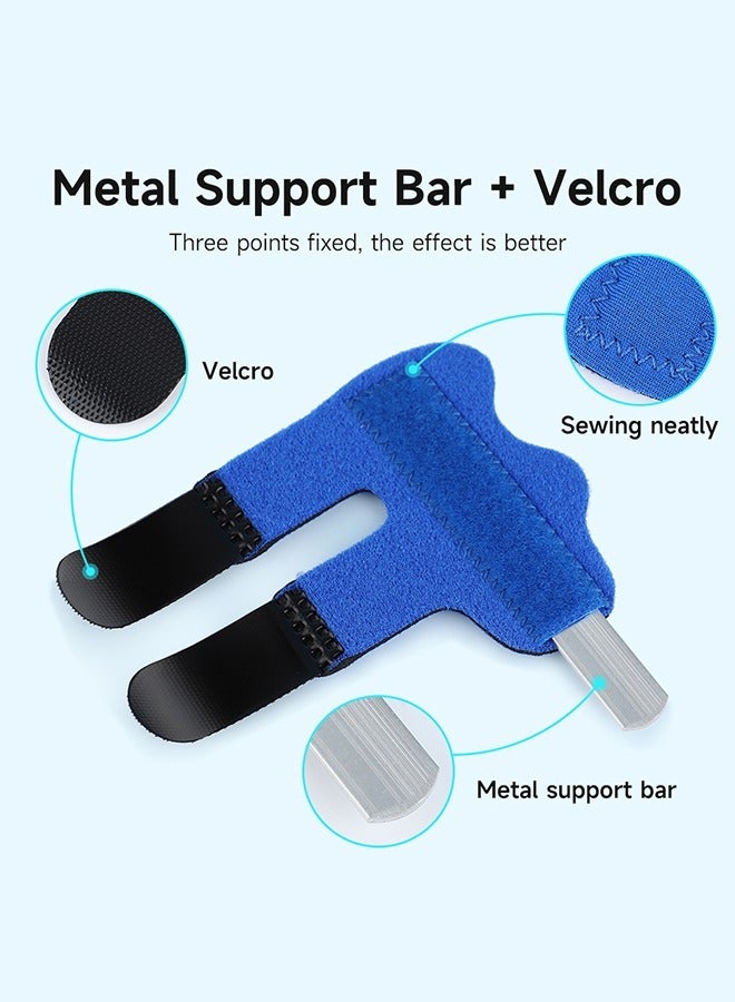 3 Pcs Trigger Finger Splint, Finger Brace Finger Knuckle Immobilization, Broken Finger Protector, Broken Fingers Straightening Tool (Blue+Black+Yellow) - Image 3