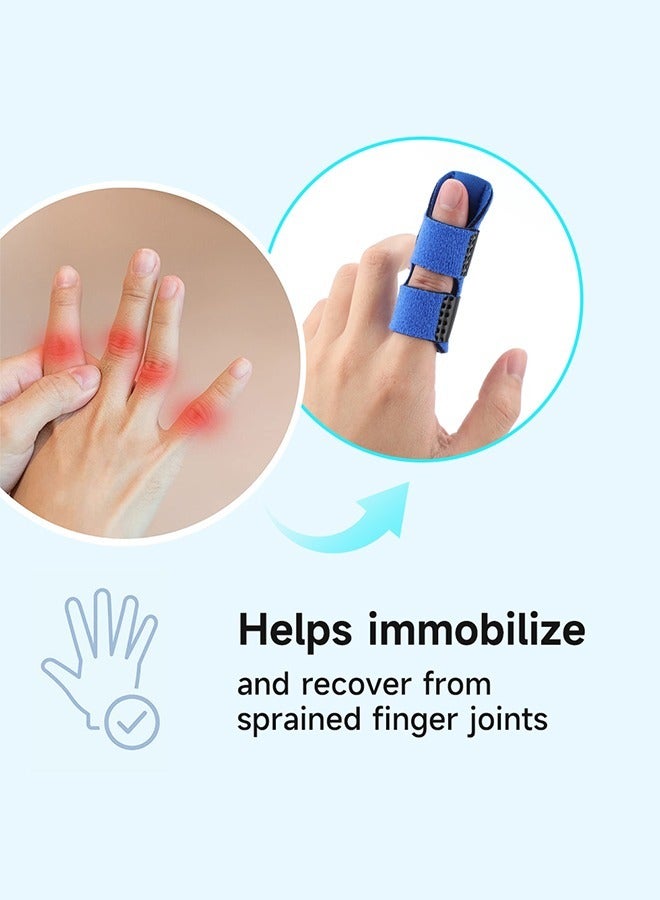 3 Pcs Trigger Finger Splint, Finger Brace Finger Knuckle Immobilization, Broken Finger Protector, Broken Fingers Straightening Tool (Blue+Black+Yellow) - Image 5