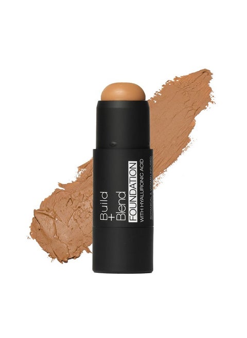 Build & Blend Foundation Stick Medium Coverage Buildable Contour Stick For Face Ultra Blendable Creamy Formula For A Natural Shine Free Finish (Warm Caramel)