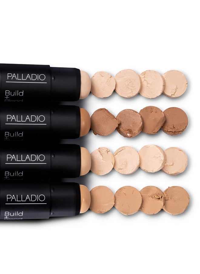 Build & Blend Foundation Stick Medium Coverage Buildable Contour Stick For Face Ultra Blendable Creamy Formula For A Natural Shine Free Finish (Warm Caramel)
