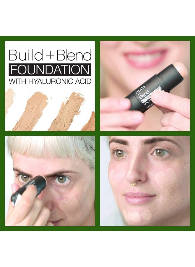 Build & Blend Foundation Stick Medium Coverage Buildable Contour Stick For Face Ultra Blendable Creamy Formula For A Natural Shine Free Finish (Warm Caramel)