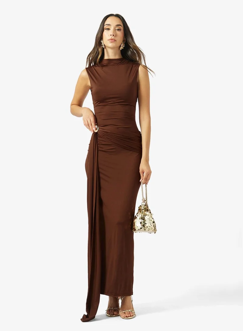 Ginger Bodycon Dress with Golden Accent