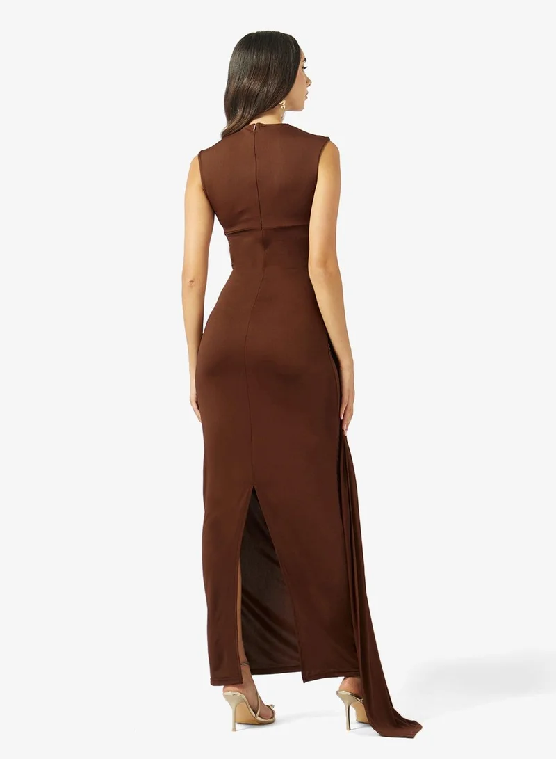 Ginger Bodycon Dress with Golden Accent