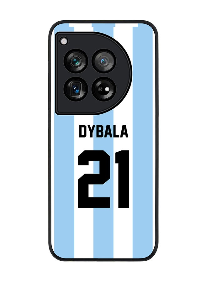 Stylizedd Rugged Black edge case for OnePlus 12R / OnePlus Ace 3 5G, Slim fit Flexible Anti Drop Thin Cover - Football Team - Argentina, Player Name - Dybala - Image 1
