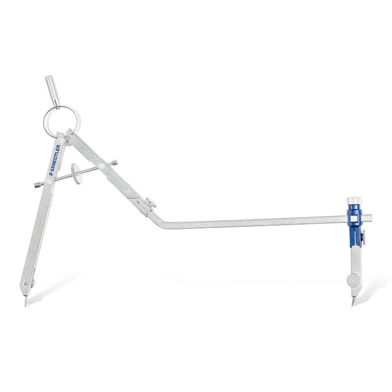 Staedtler Mars Comfort, Professional Drafting, Drawing Compass with Extension Arm, Draws Circles up to 19.5 Inch Diameter, Spring Bow Compass with Center Adjuster Wheel, 551 02 - Image 3