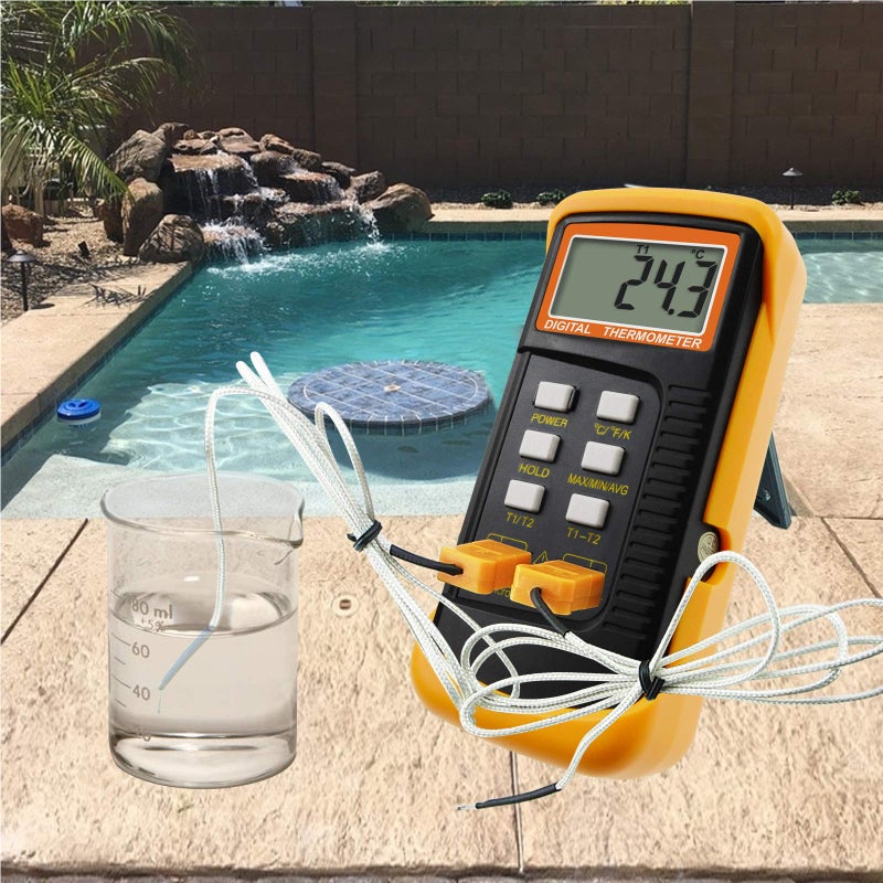 GAIN EXPRESS Thermocouple Thermometer Digital K Type Thermometer HVAC Thermometer Dual Temperature Meter with 4 Thermocouples, MAX/MIN/AVG Temperature Measurement, -50~1300°C (-58~2372°F)  - Image 4