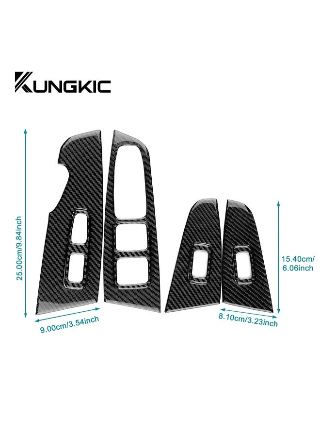 KUNGKIC Real Soft Carbon Fiber For KIA Sportage 4 QL 2016 2017 2018 2019 2020 2021 LHD RHD Front Rear Door Window Control Panel Sticker - Image 5