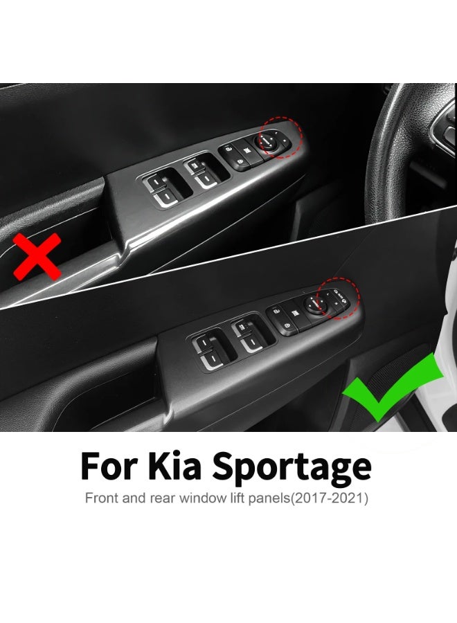 KUNGKIC Real Soft Carbon Fiber For KIA Sportage 4 QL 2016 2017 2018 2019 2020 2021 LHD RHD Front Rear Door Window Control Panel Sticker - Image 4