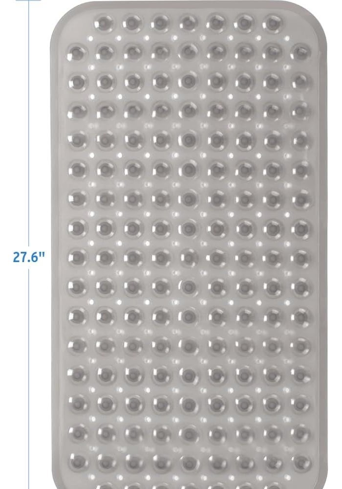 AmazerBath Non-Slip Bath Tub Mat, 27.6 x 15 Inches with Suction Cups and Drain Holes, Machine Washable (Clear Gray) - Image 5