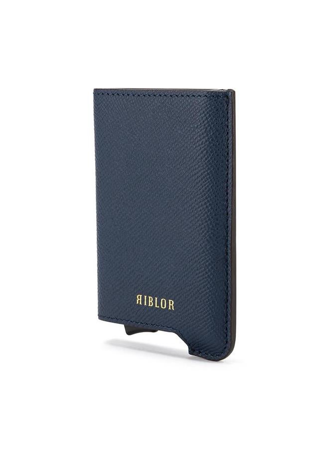 Riblor Santino Italian Leather Popup Card Holder Navy Blue - Image 2