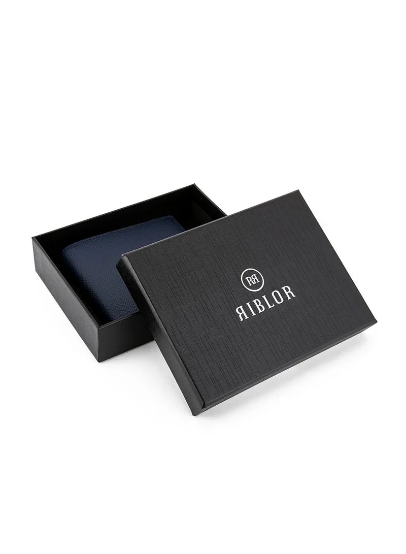Riblor  Riblor Santino Italian Leather Popup Card Holder Navy Blue for Men | Best Price UAE