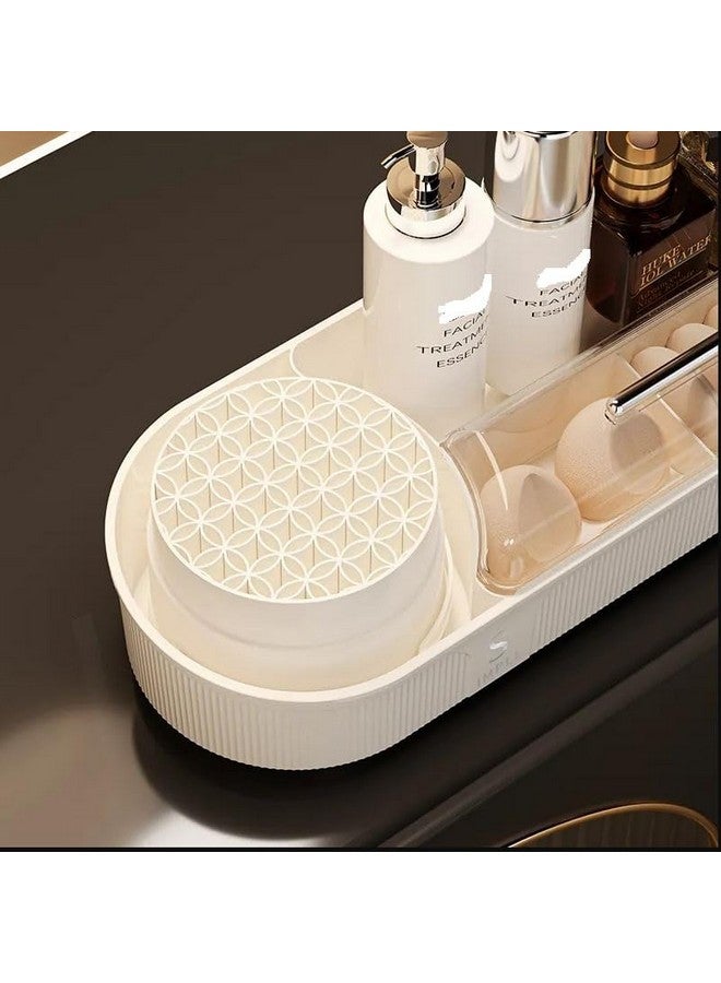 Crobat Large Capacity 360 Degree Rotating Plastic Make-Up Organizer Standing Type Tabletop Cosmetic Storage Rack for Sundries - Image 4