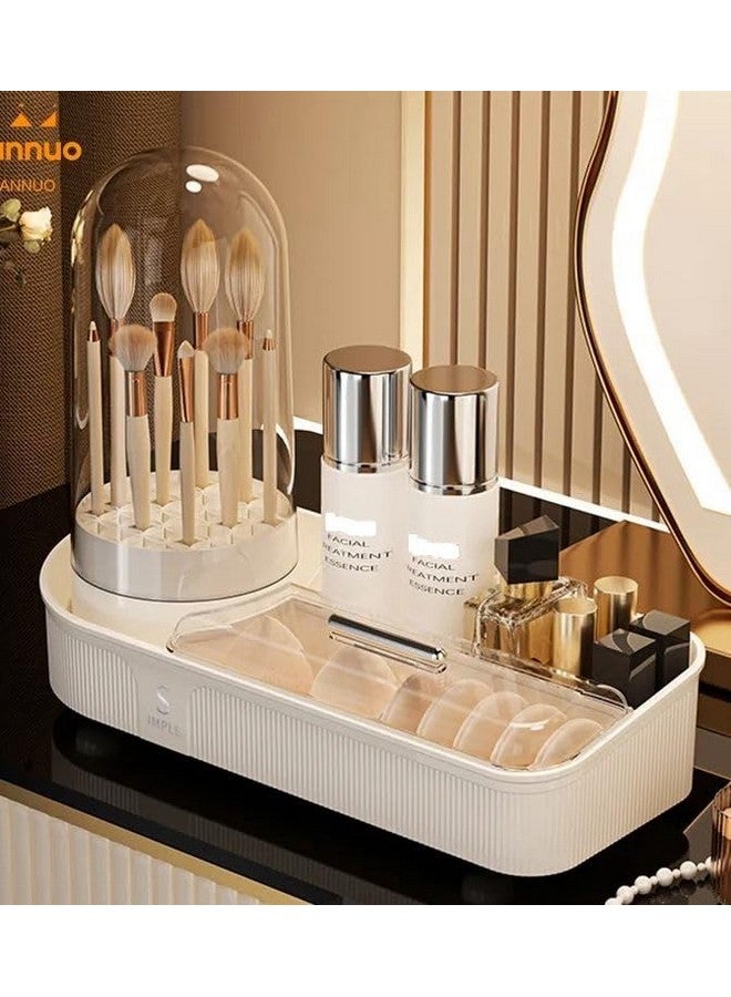 Crobat Large Capacity 360 Degree Rotating Plastic Make-Up Organizer Standing Type Tabletop Cosmetic Storage Rack for Sundries - Image 2