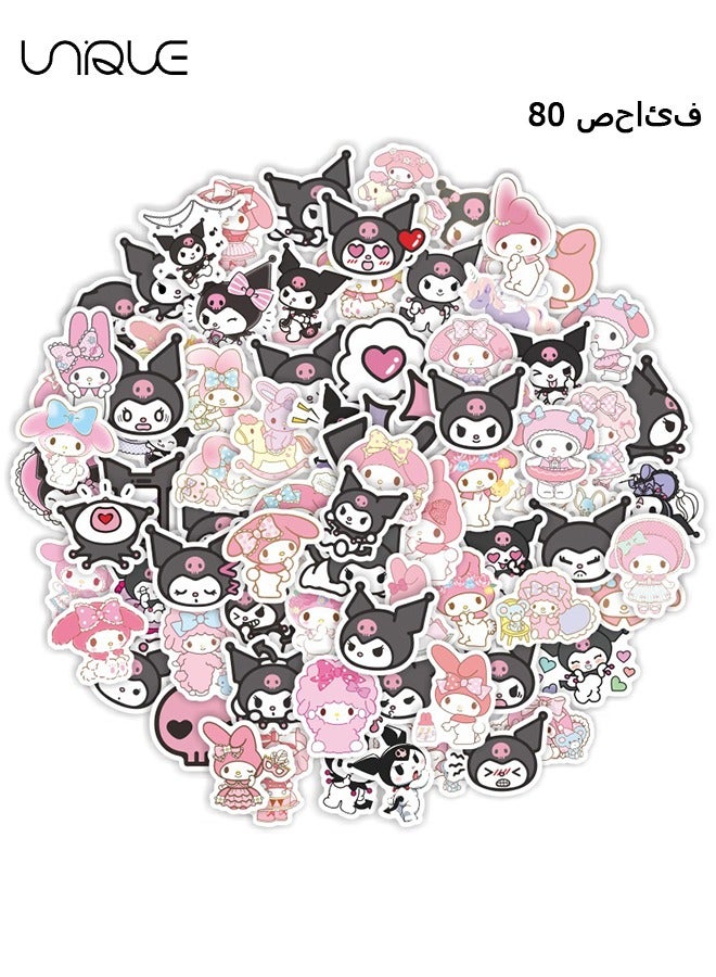 Unique 80Pcs Kulomi and Melody Stickers, Vinyl Waterproof Stickers for Water Bottles Laptop Phone Computer Guitar, Gifts for Teens, Girls, Fans - Image 1