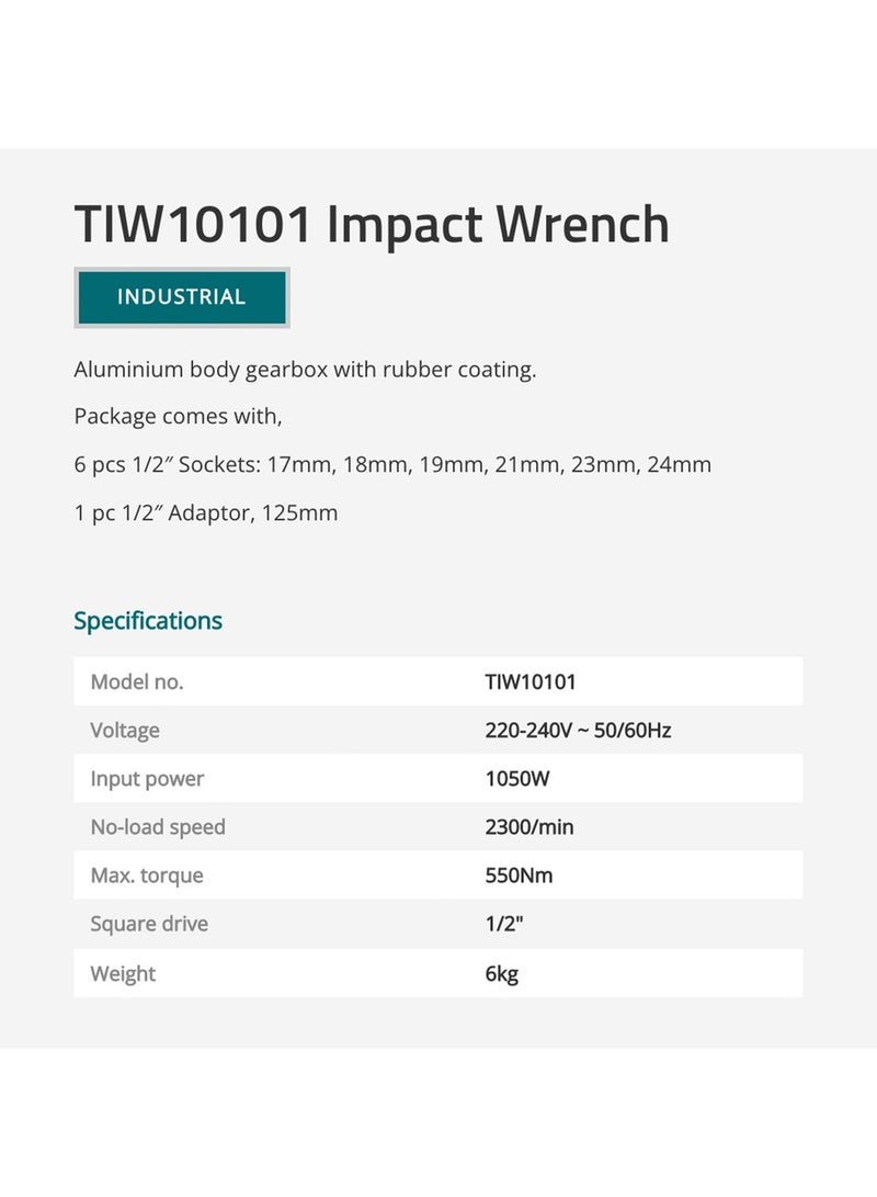 TOTAL Impact Wrench 1050W TIW10101 - Image 2