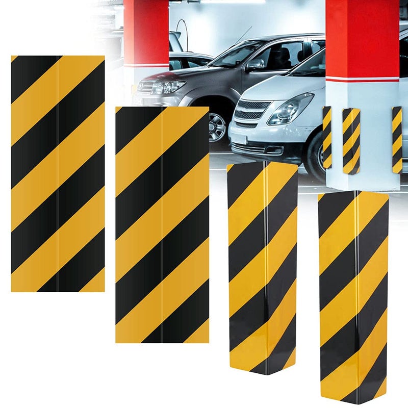 DECARETA Car Foam Bumpers Protectors for Garage,4 Pcs Wall Guard Bumper Protector Self-adhesive Corner Guards with Yellow and Black Color,Safety Warning Foam Bumper Pad to Protect Your Car in Garage - Image 1