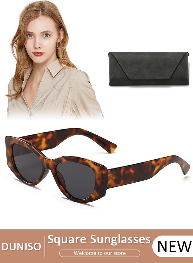 DUNISO Square Sunglasses for Unisex, Vintage Outdoor Fashion Sun Glasses UV380 Protection, Shades Rectangle Large Frame Driving Sunglasses,Scratch-Resistant，Heat-resistant glass glasses - Image 1