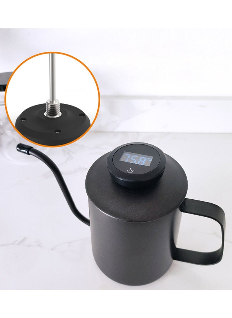 TDAO V60 Professional Coffee Slow Brewing Kit 2-Pack 600ML 304 Food Grade(Not Normal 201 Stainless Steel) Stainless Steel Hand Drip Pour Over Gooseneck Tea Pot/Kettle and LED Coffee Thermometer for Coffee, Tea and Milk Black  - Image 4