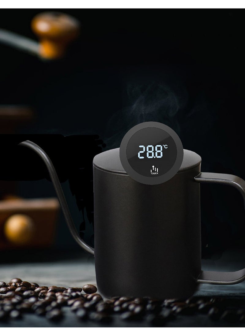 TDAO V60 Professional Coffee Slow Brewing Kit 2-Pack 600ML 304 Food Grade(Not Normal 201 Stainless Steel) Stainless Steel Hand Drip Pour Over Gooseneck Tea Pot/Kettle and LED Coffee Thermometer for Coffee, Tea and Milk Black  - Image 5