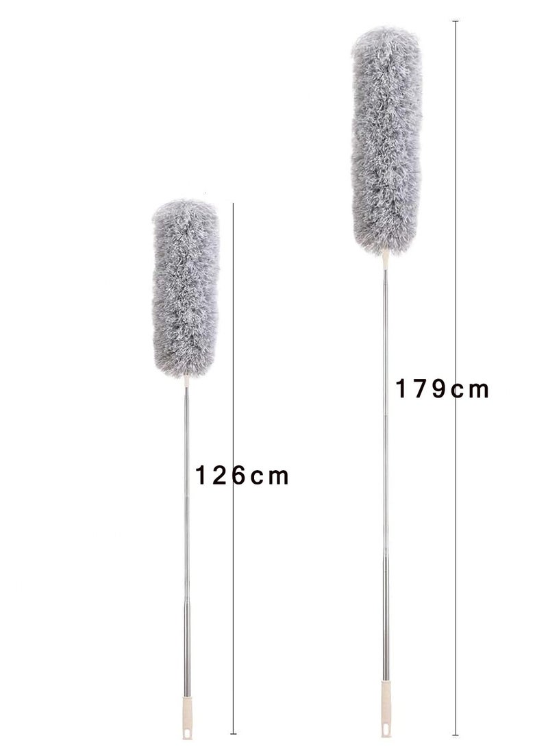 CityRiya-Long - Microfiber Duster with Extension Pole, Bendable Dusters for Cleaning,  Ceiling Fan Duster, 2 Packs Microfiber Feather Duster with Telescoping Extension Pole, Cobweb Duster for Home Roof Blinds Furniture - Image 1