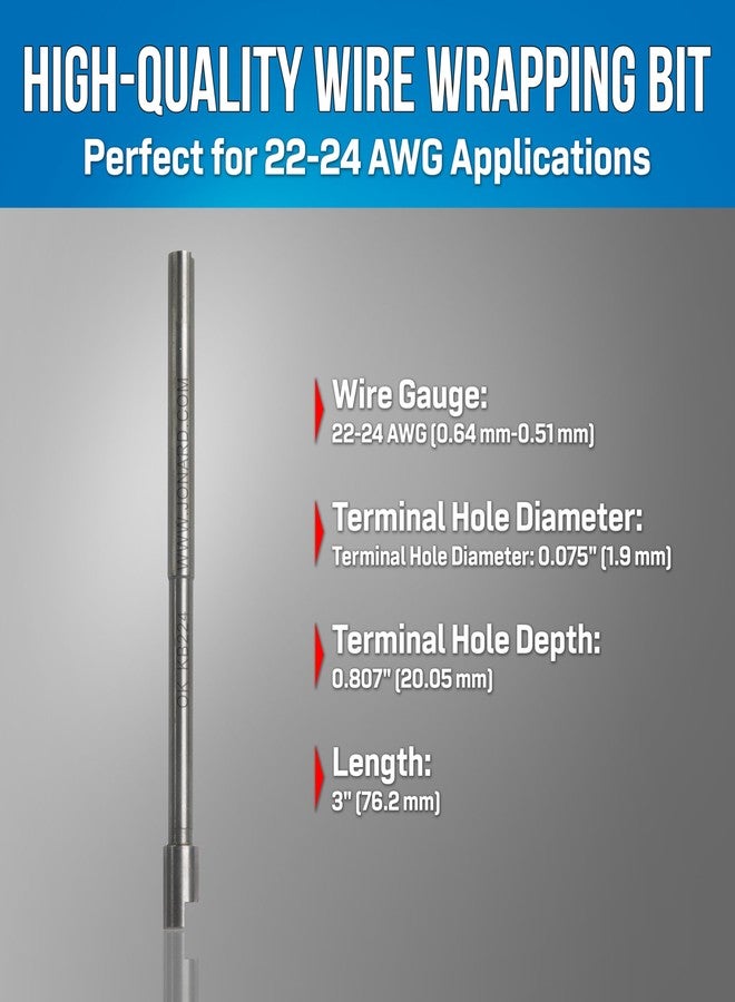 Jonard Tools Jonard KB224 Regular Wire Wrapping Bit, 22-24 AWG, 3" Length, 0.807" Hole Depth, 0.111" Radius - Image 2