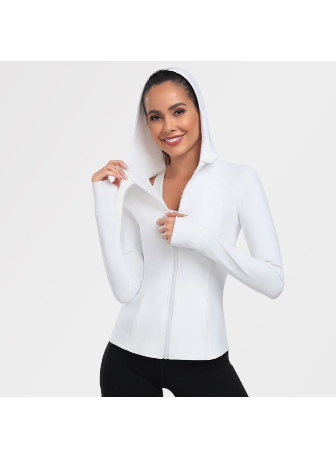 New Lulu Zipper Sportswear Women's Hooded Yoga Jacket Autumn And Winter Slimming Running Workout Clothes Long Sleeve Top - Image 1