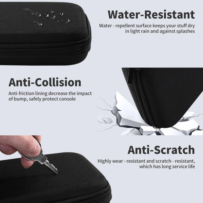 FUNLAB Switch 2 Case and Screen Protector for Nintendo Switch 2, Switch2 Carrying Cases Accessories for Travel, Hard Shell Slim Switch2 Carry Cases with Tempered Glass, 8 Thumb Grips - Black - Image 5