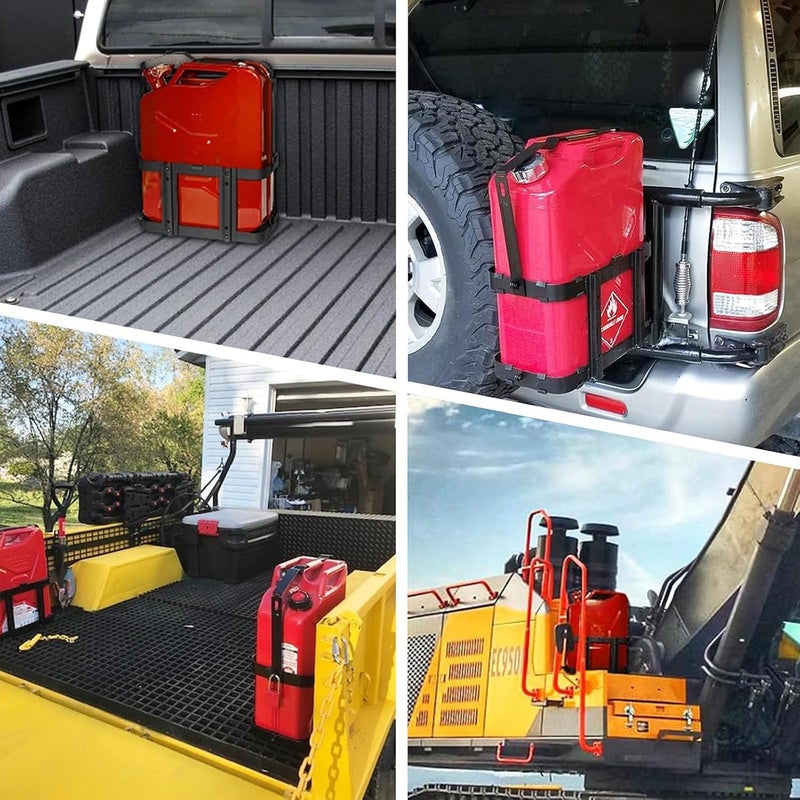 Mayouko Lockable Jerry Gas Can Holder Rack - 5 Gallon / 20 Liter Steel Mount Brackets - Image 5