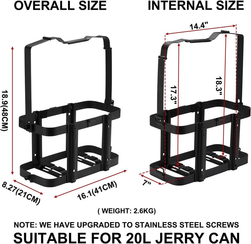 Mayouko Lockable Jerry Gas Can Holder Rack - 5 Gallon / 20 Liter Steel Mount Brackets - Image 2