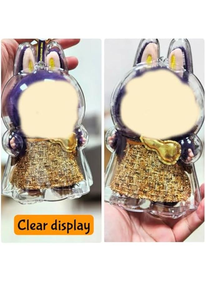 Protective Case for 17cmLABUBU Wings of Fortune,Acrylic Display Case with Silicone Strap and Keychain,Clear Storage Cover ,Clear Display Case for Dolls ,No Dolls Included (for Wings)  - Image 5
