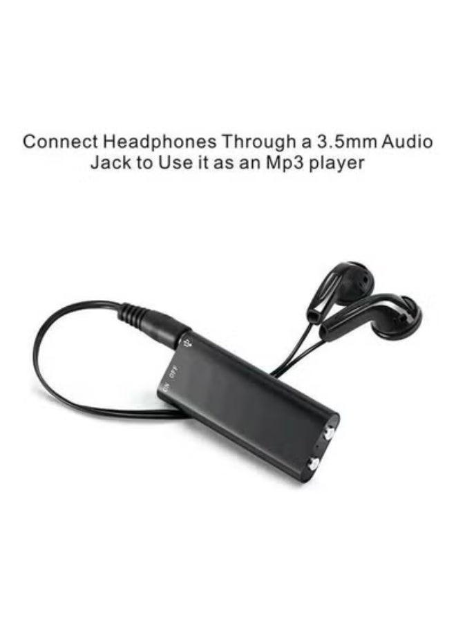 مسجل صوت رقمي 8 جيجابايت – مسجل صوت عالي الوضوح مع مشغل MP3، شحن عبر USB، محمول للمحاضرات والاجتماعات والمقابلات، يشمل سماعة وكابل - Image 5