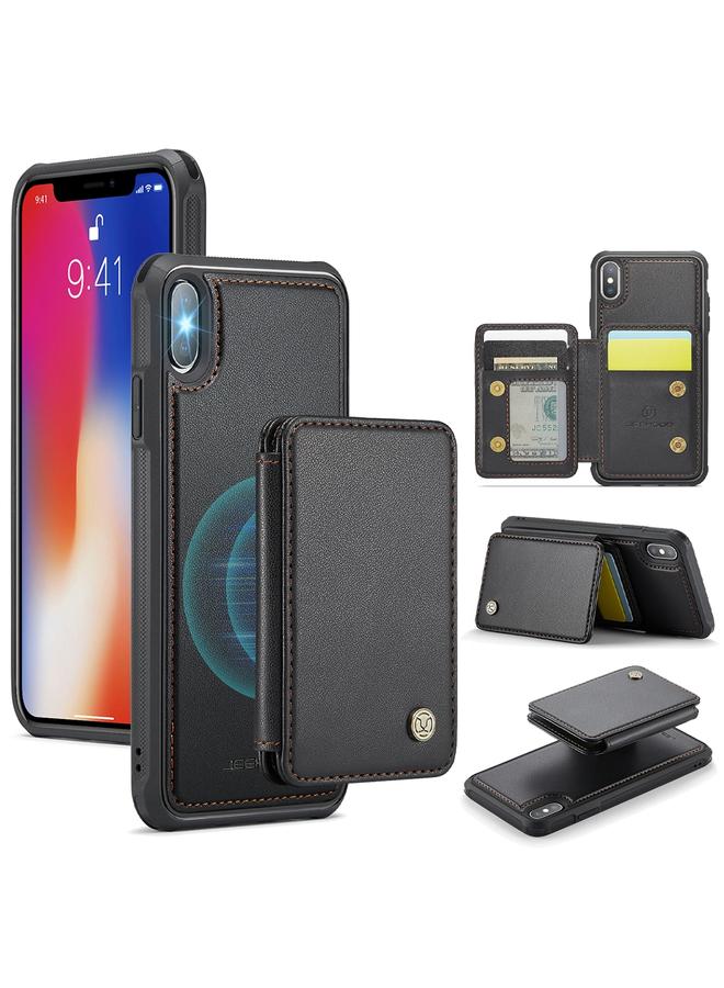 Case For iPhone X / XS J05 Business Magnetic Style RFID Leather Phone Case
